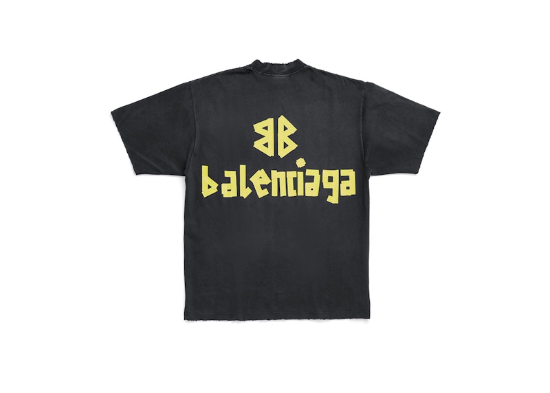 Balenciaga Tape Type Medium Fit T-shirt Black Faded Men's - SS23 - US