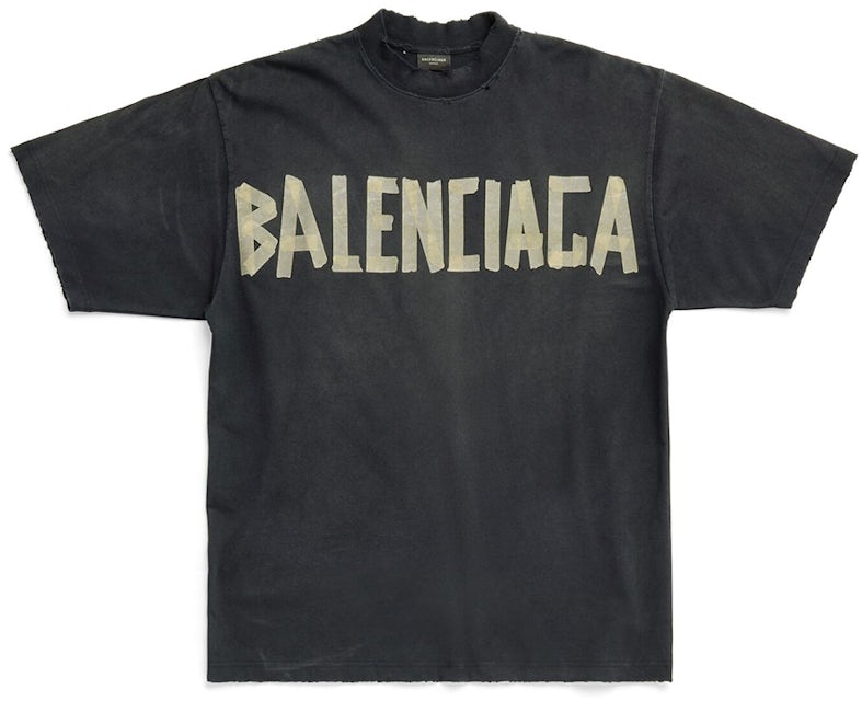 Balenciaga Tape Type Medium Fit T-shirt Black Faded Men's - SS23 - US
