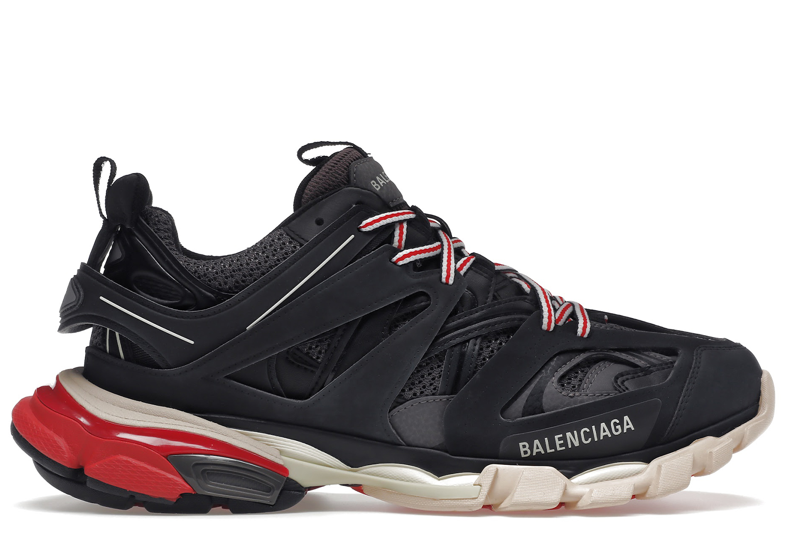 Balenciaga BlackRed Leather and Mesh Race Runner Sneakers Size 36  Balenciaga  TLC