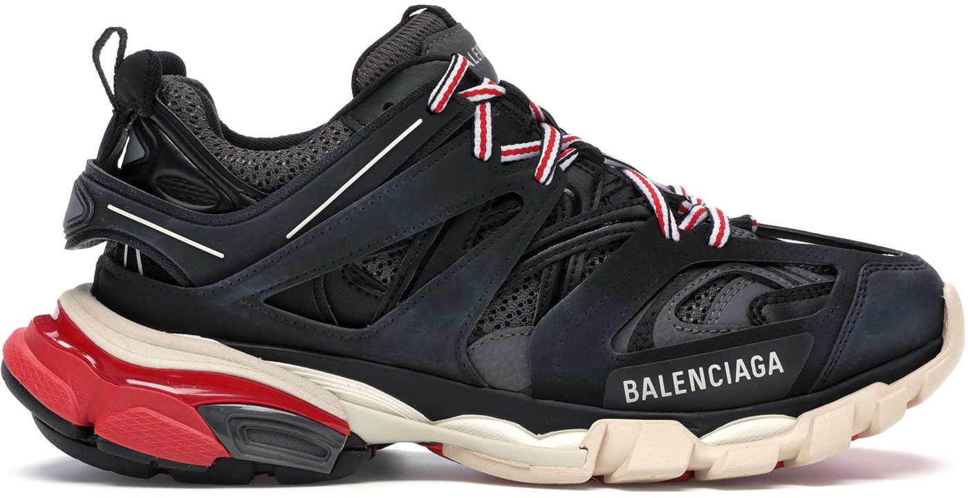 Balenciaga Black & Red Track Trainers –