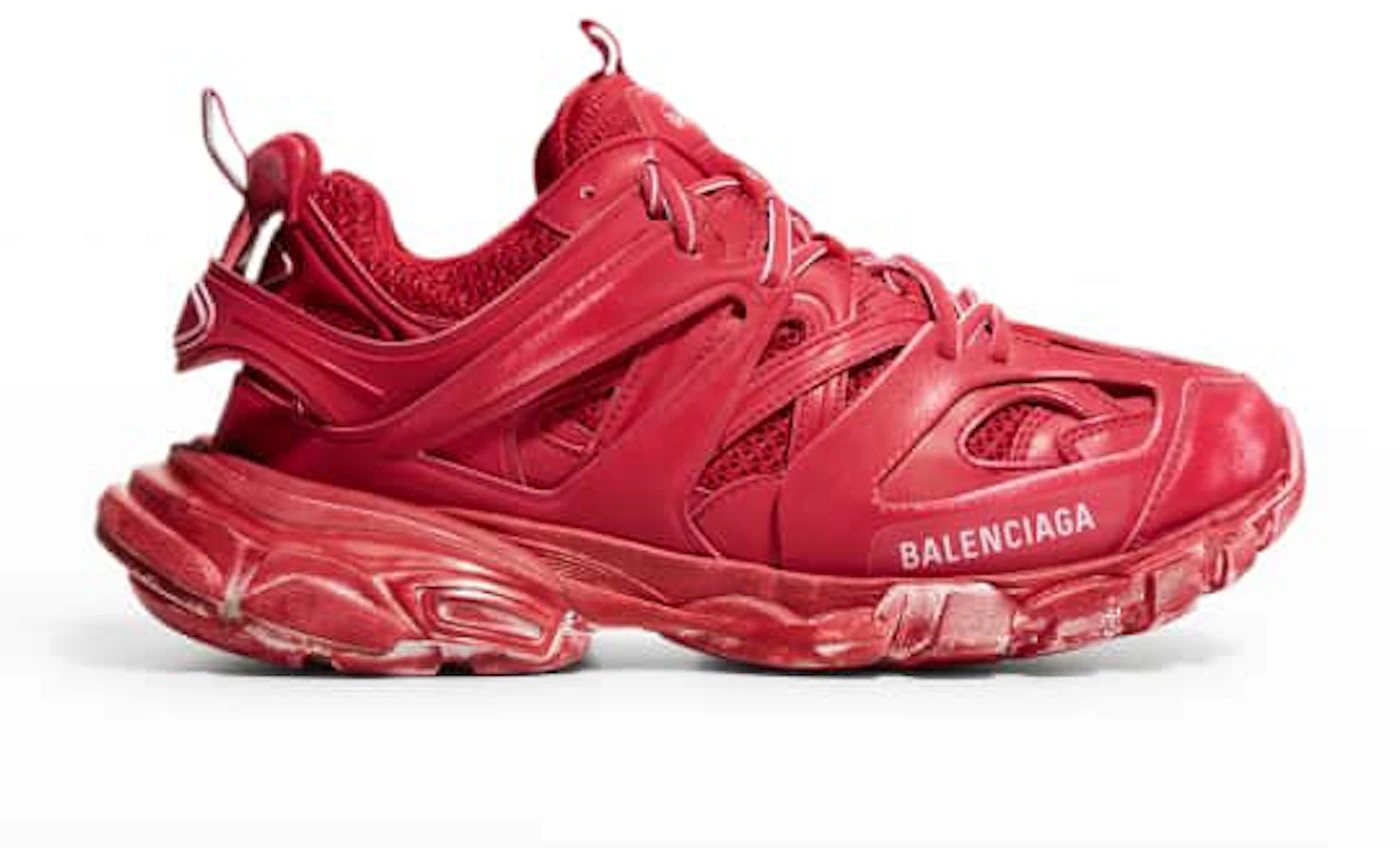 Balenciaga - Authenticated Track Trainer - Leather Red Plain for Men, Never Worn