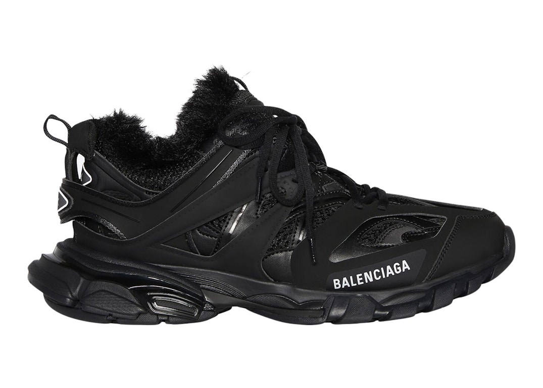 Pre-owned Balenciaga Track Faux Fur Black Black In Black/black