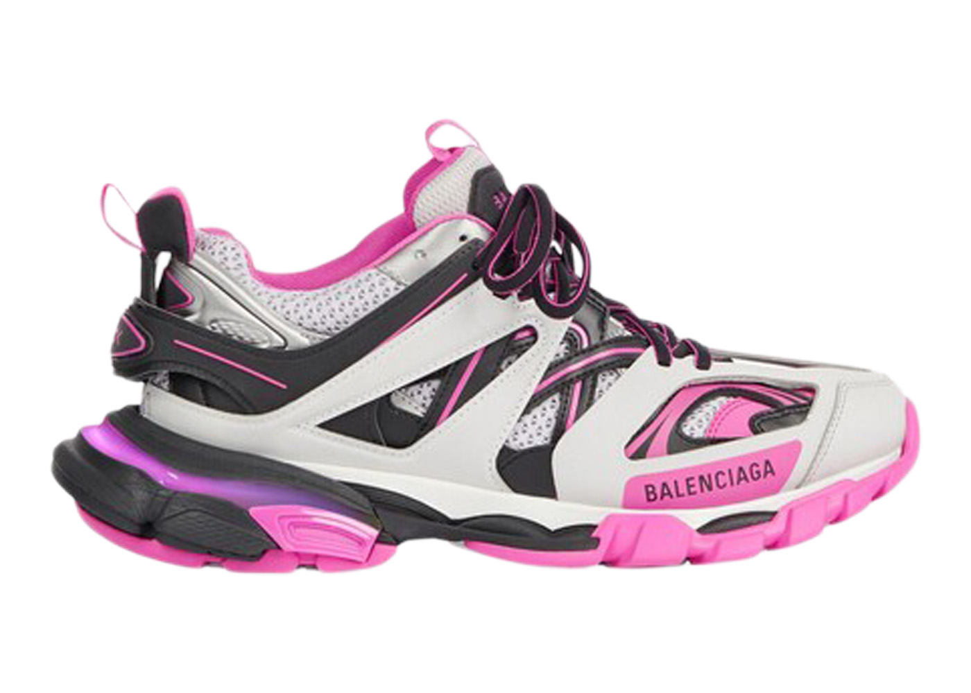 Balenciaga Track LED Grey Pink Black (Women's) - 555032W3AD31252 - US