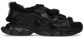 Balenciaga Track Sandal Fake Fur Black