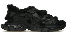 Balenciaga Track Sandal Fake Fur Black