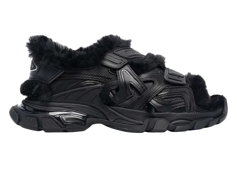 Balenciaga Track Slide Sandals in Black | Lyst