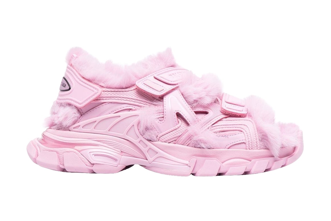 Pre-owned Balenciaga Track Sandal Fake Fur Pink (women's) In Pink/pink