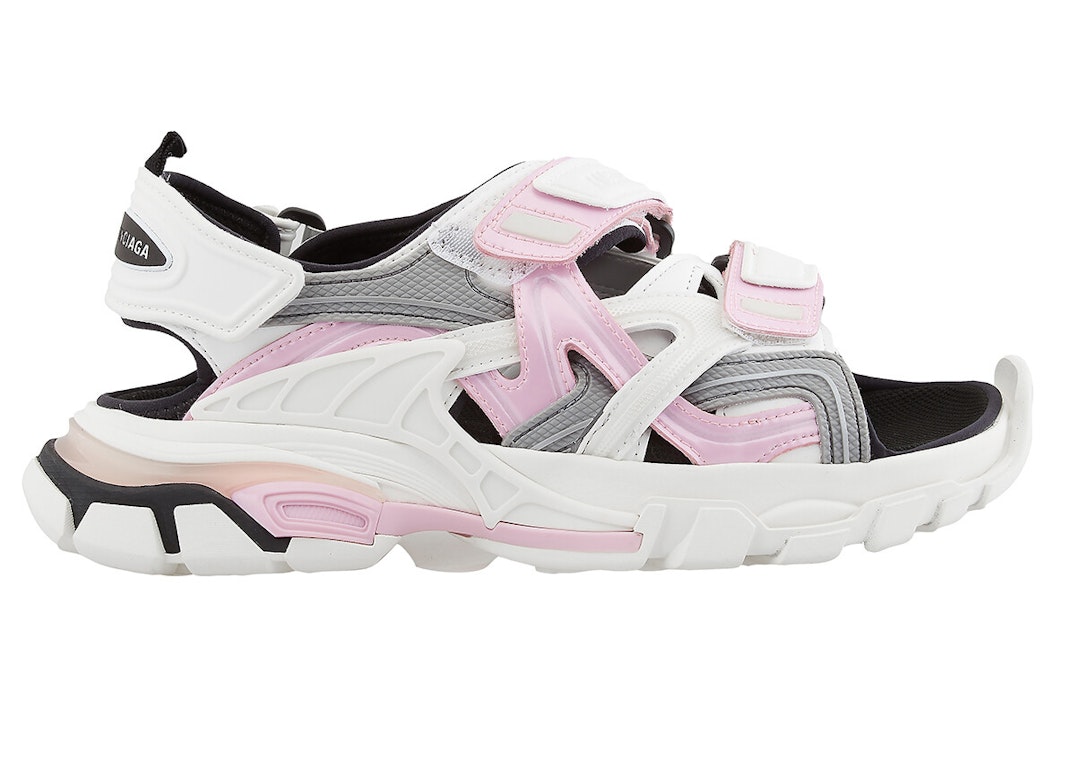 Pre-owned Balenciaga Track Sandal White Pink Grey (women's) In Pink/white/black