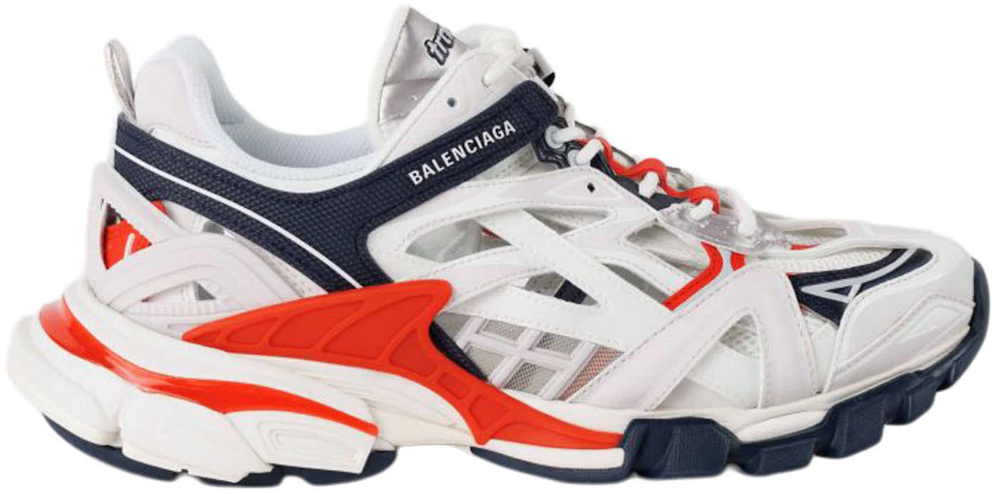 Balenciaga Balenciaga Track Sneakers In White/Silver/Red
