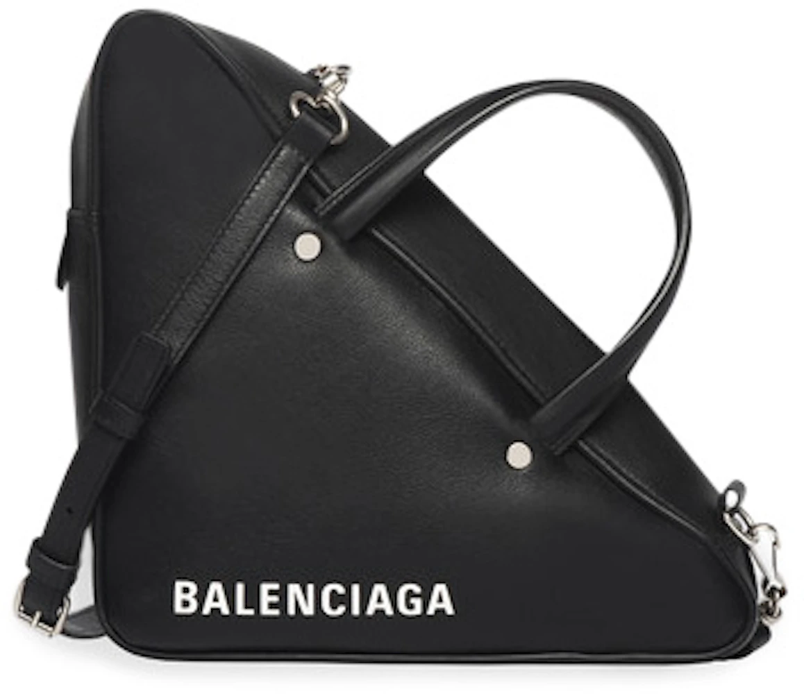 Balenciaga Triangle Duffle S Black in Calfskin Leather with Silver-tone ...