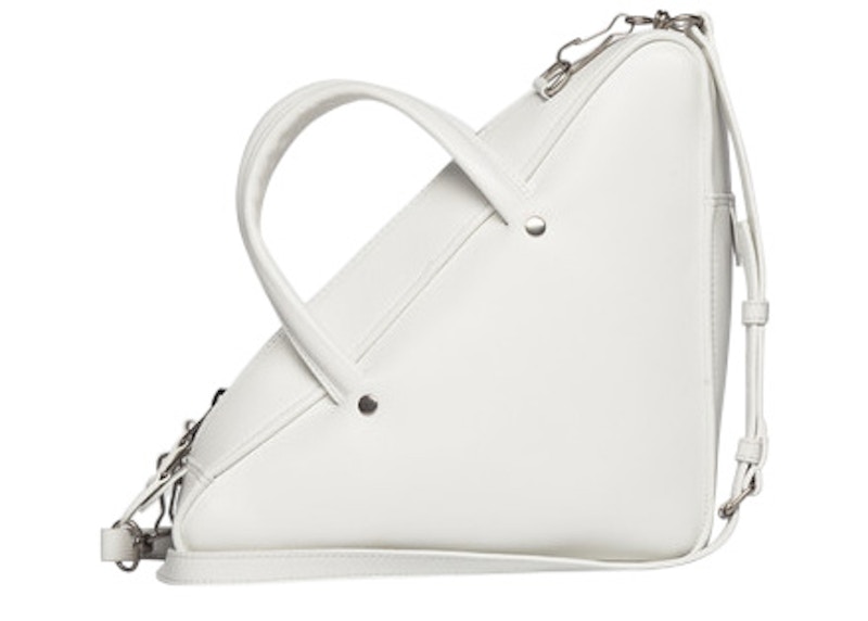 Balenciaga triangle hot sale bag white