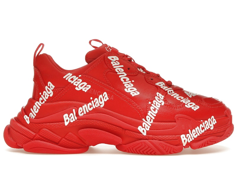 BALENCIAGA■Triple S ロゴスニーカー TomatoRed【おすすめ★】 Balenciaga Triple S All Over Tomato Red White Men's