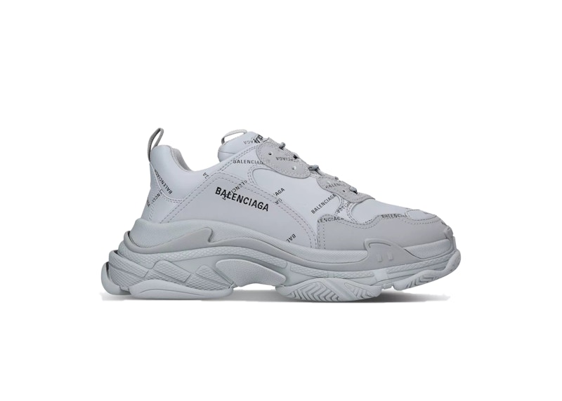 Balenciaga Triple S AllOver Logo Grey Black Men's - 536737 W2FA1