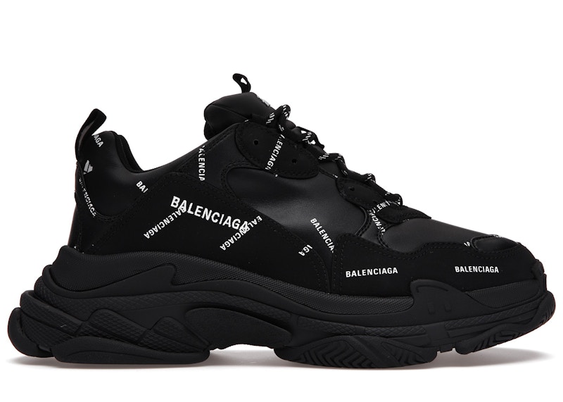 Balenciaga Triple S Allover Logo Black メンズ - 536737 W2FA1 1090 - JP