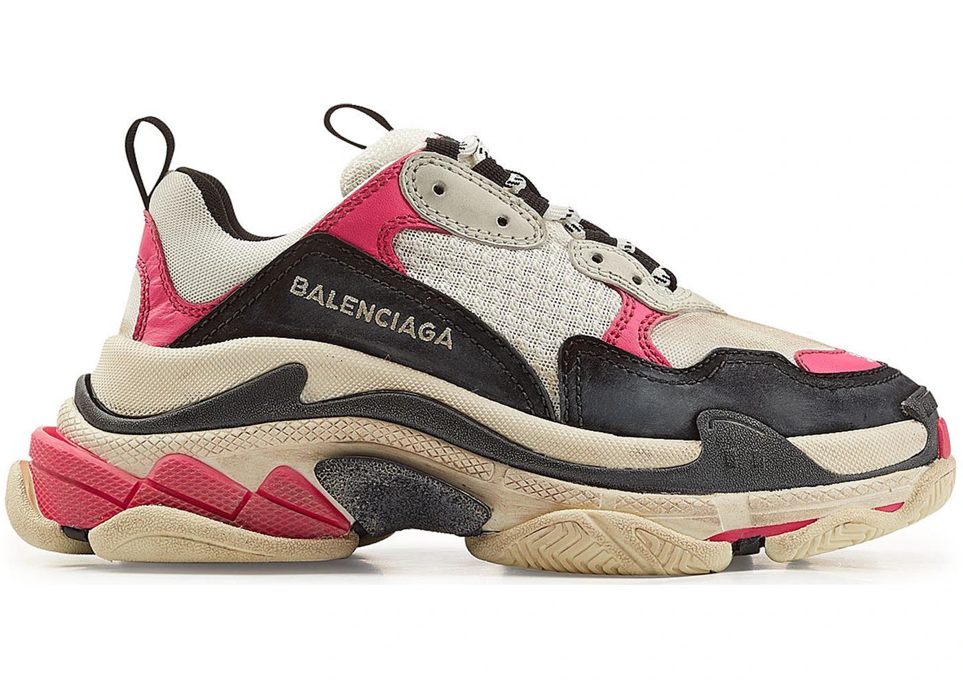 Balenciaga triple s black and best sale pink