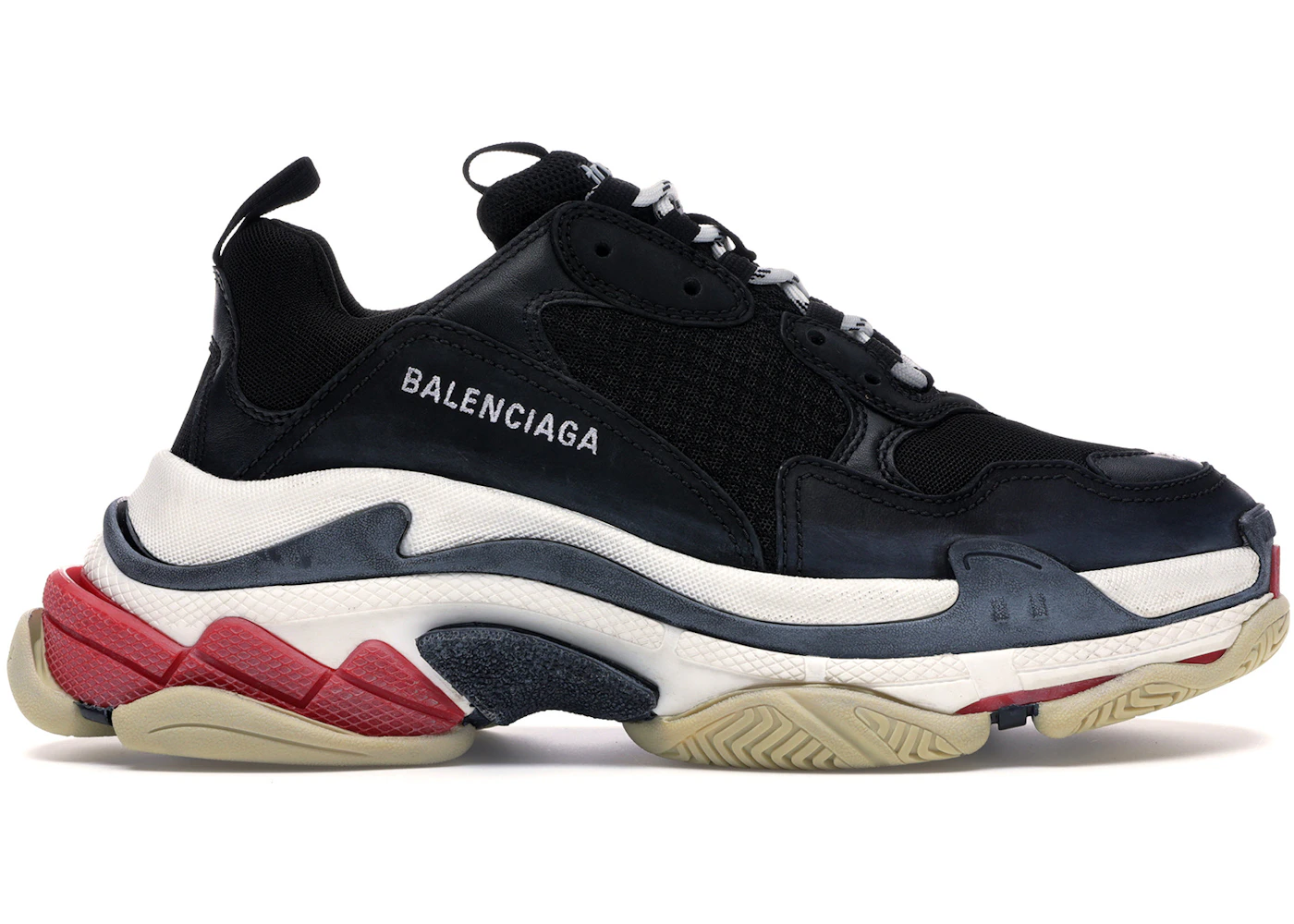 Balenciaga Triple S Black White Red (2018 Reissue) Men's