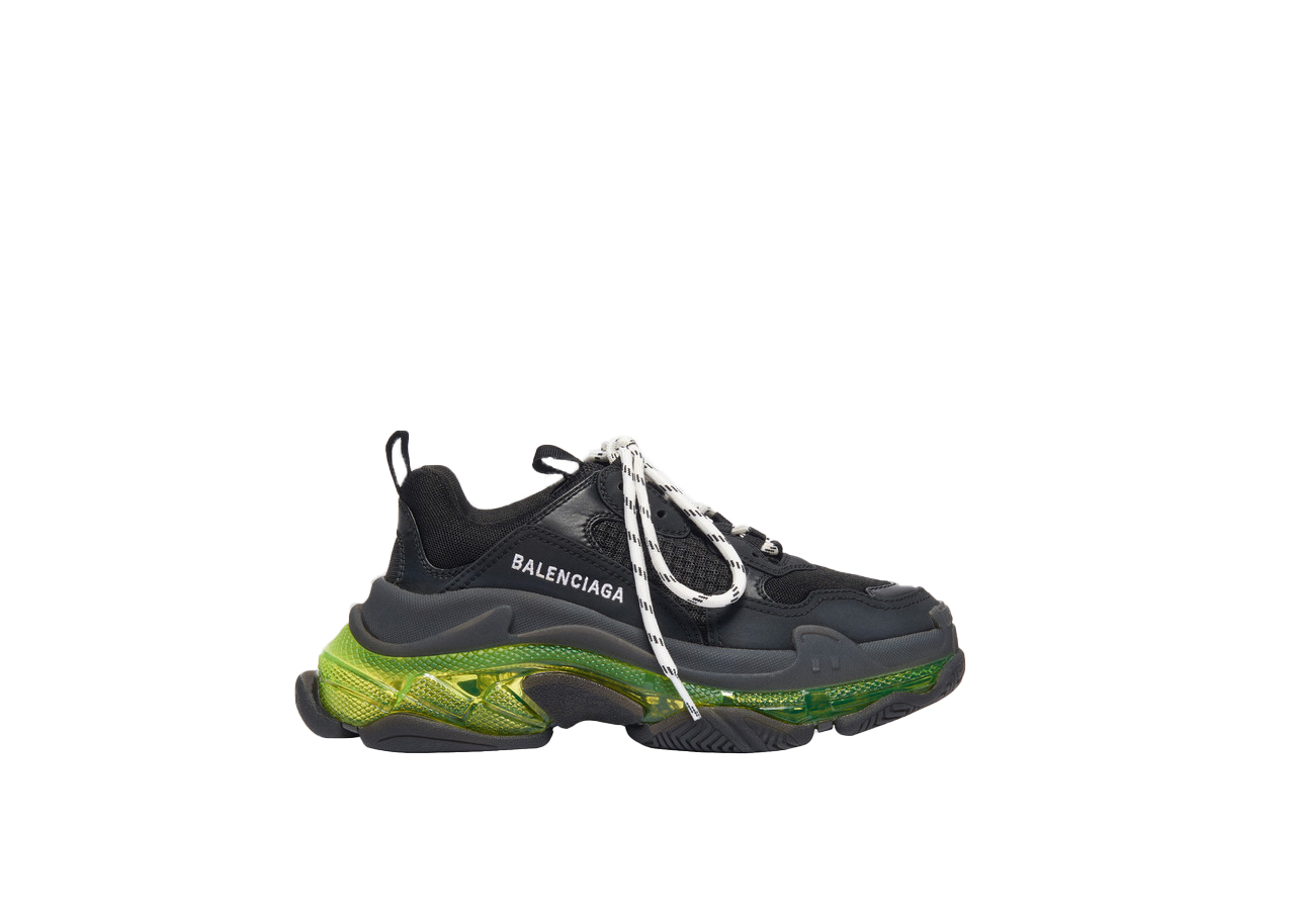 balenciaga triple s black yellow fluo