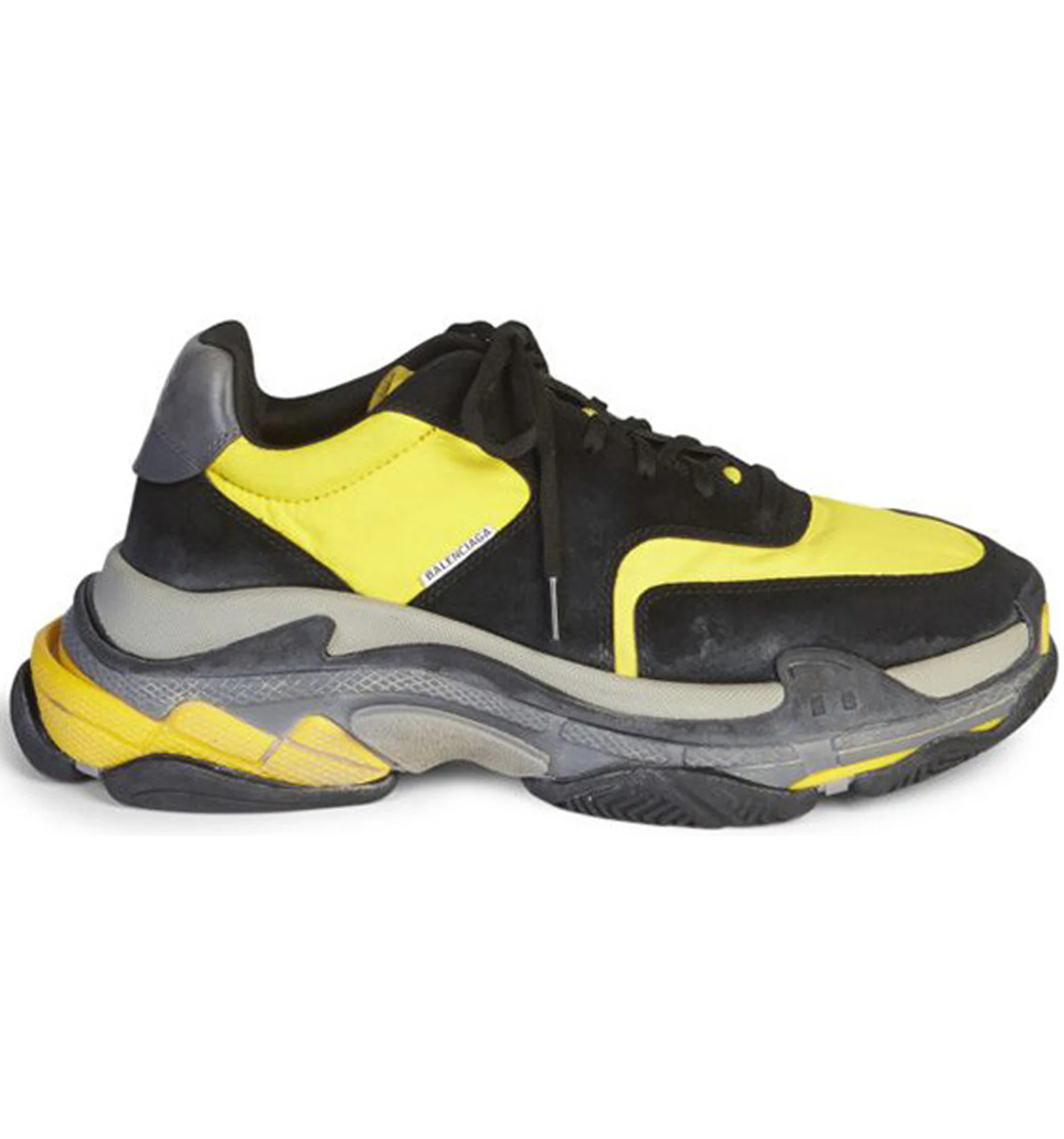 Black and yellow balenciaga triple s best sale