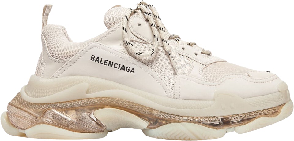 Balenciaga | Women 60mm Triple S Clear Sole Sneakers Light Beige 37