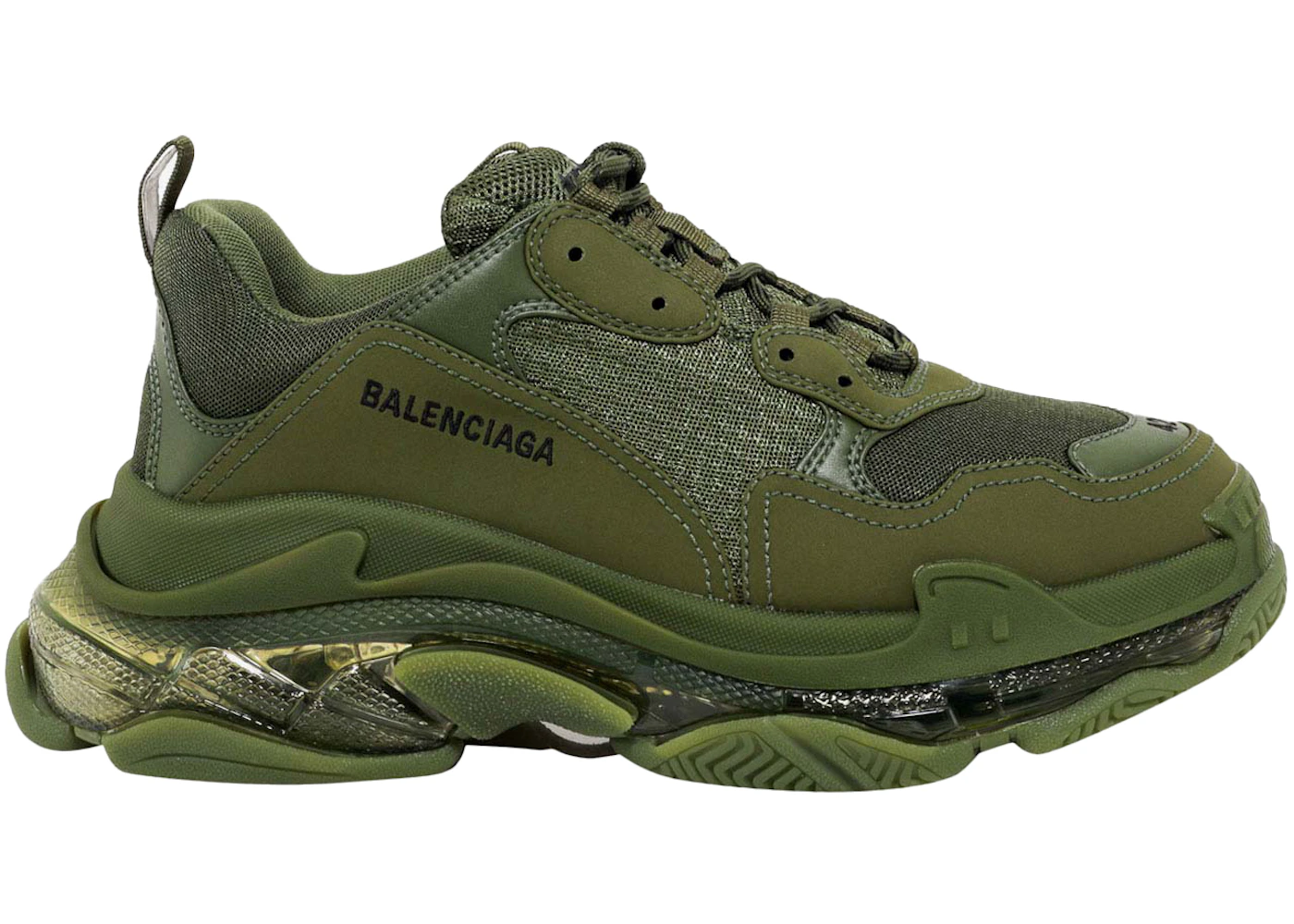 Balenciaga green triple s clear sole sneakers Clearance