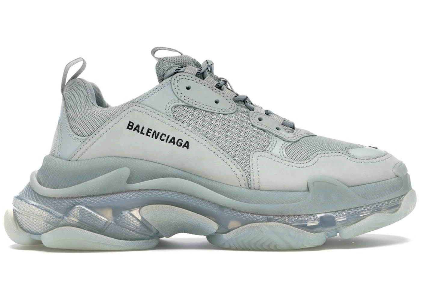Shoes Balenciaga Triple S Transparent Sole Balenciaga Triple S Clear Sole Grey Men's 541624W09O11705 US