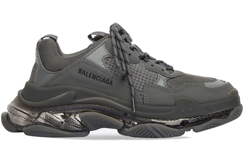 Balenciaga grey triple 2025 s clear sole sneakers
