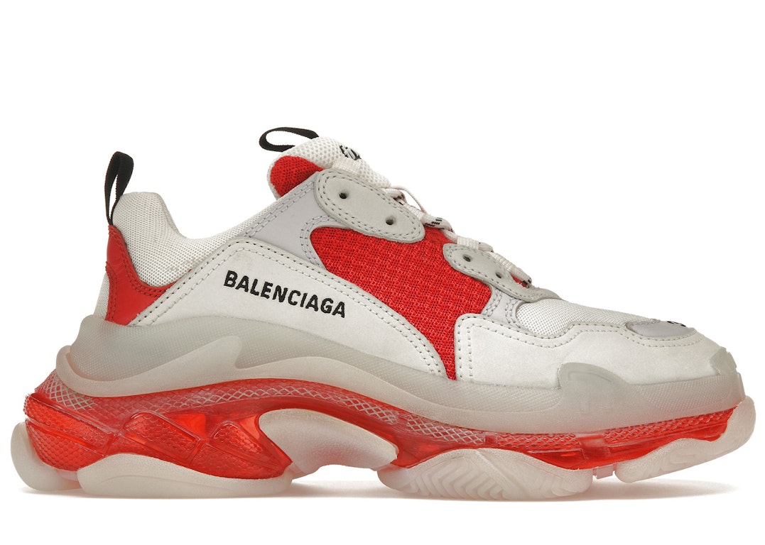 Pre-owned Balenciaga Triple S Clear Sole White Red In White/red