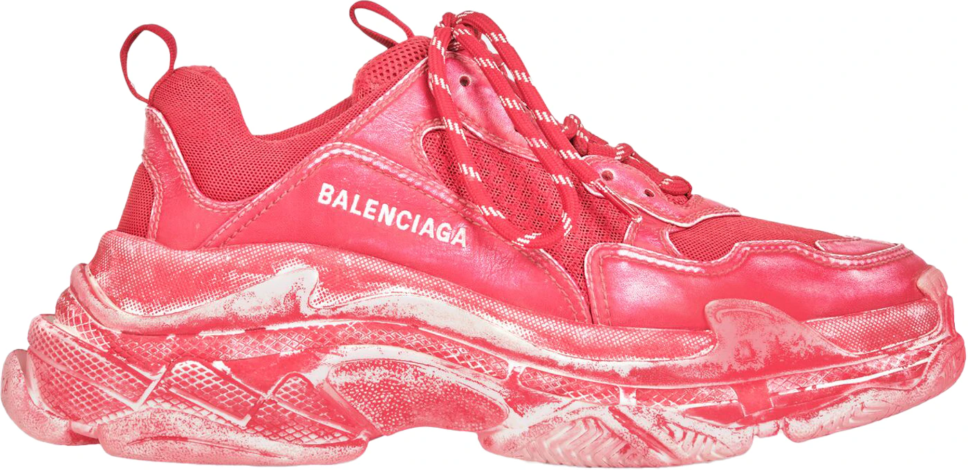 Red Balenciaga Triple S Shoes