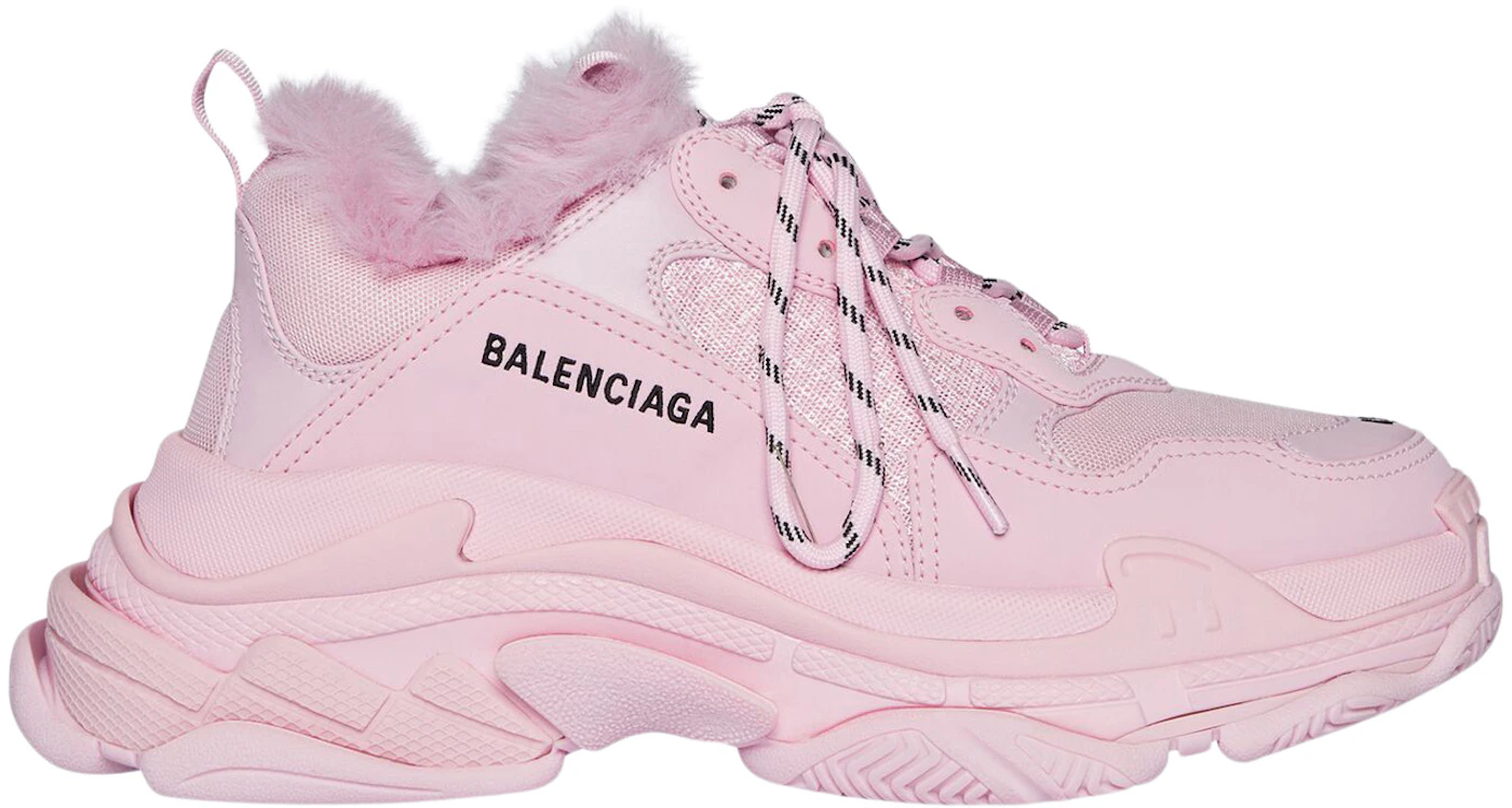 virksomhed Psykiatri Spænde Balenciaga Triple S Fake Fur Pink (Women's) - 668562W3CQ55000 - US
