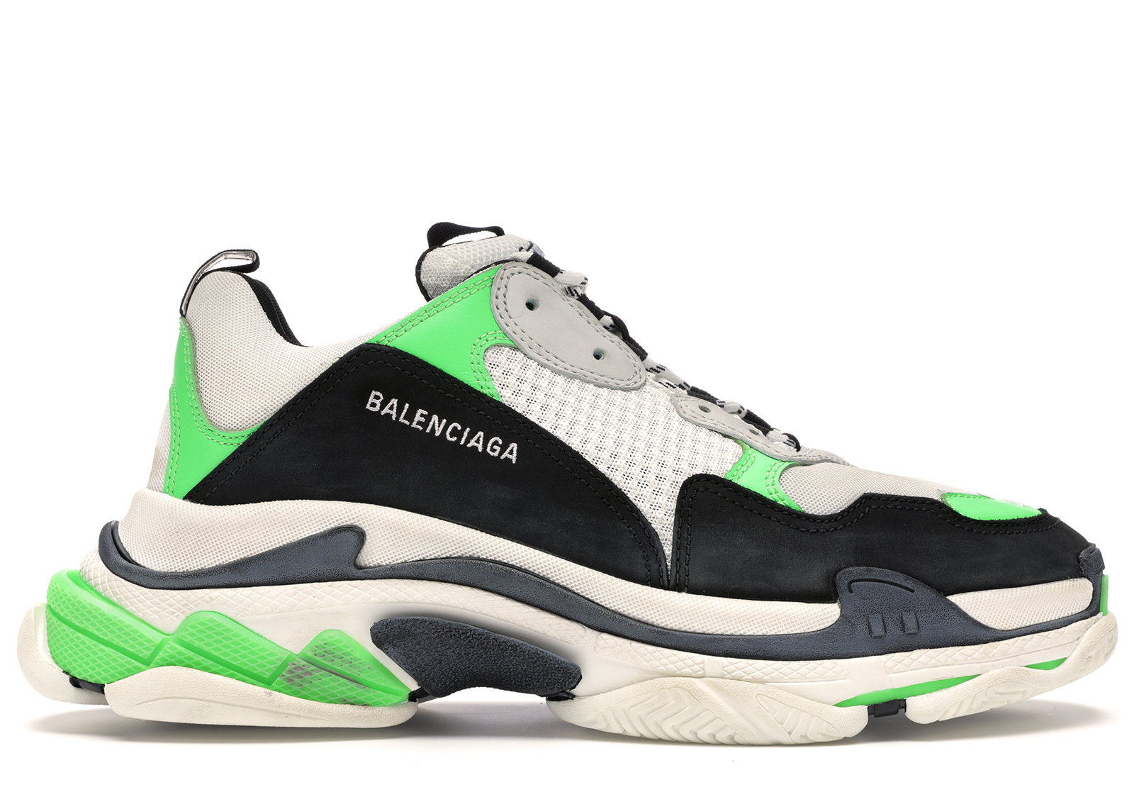 Balenciaga Calfskin Mesh Womens Triple S Sneakers Fluro Green 37   STYLISHTOP