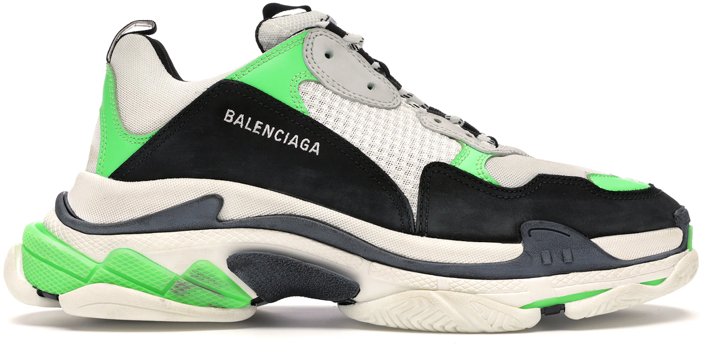 BALENCIAGA Men's Triple S 2019 Mesh & Leather Sneakers, Green Running Shoes  For Men - Buy BALENCIAGA Men's Triple S 2019 Mesh & Leather Sneakers, Green  Running Shoes For Men Online at