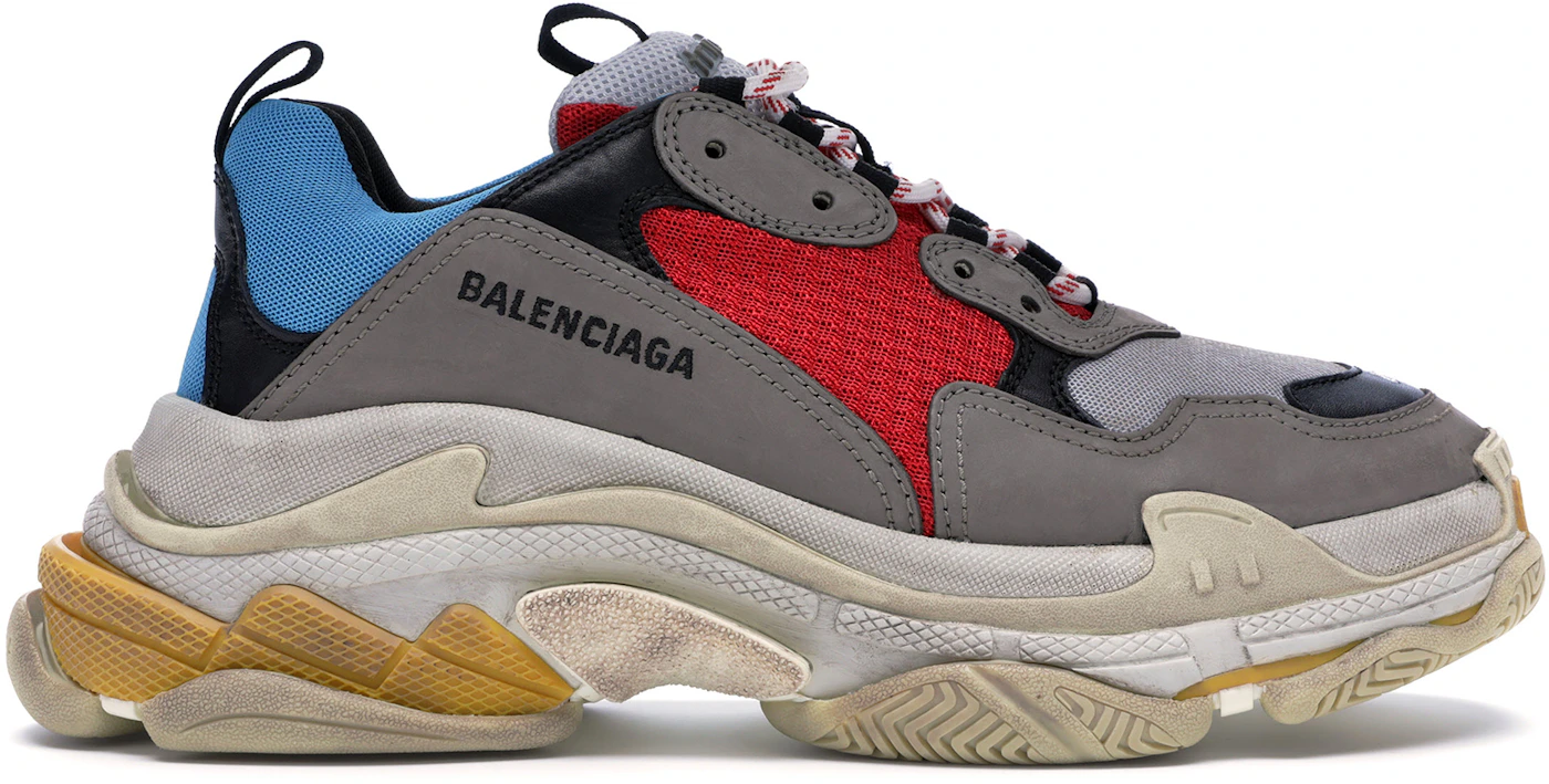 Balenciaga, Shoes, Nib Balenciaga Triple S Faded Red Track Leather  Sneaker Eu45 Us2