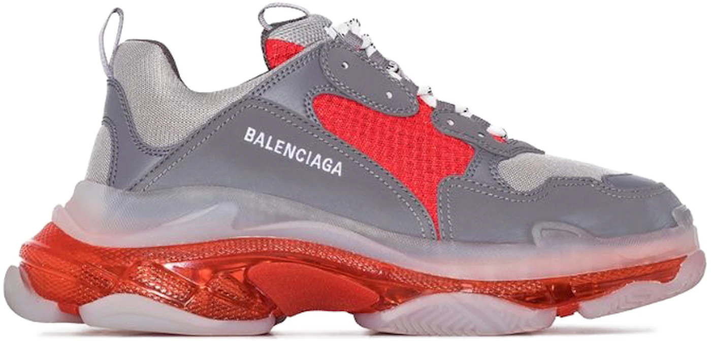 Balenciaga Sneakers Adidas Triple S Men Fabric Gray Red