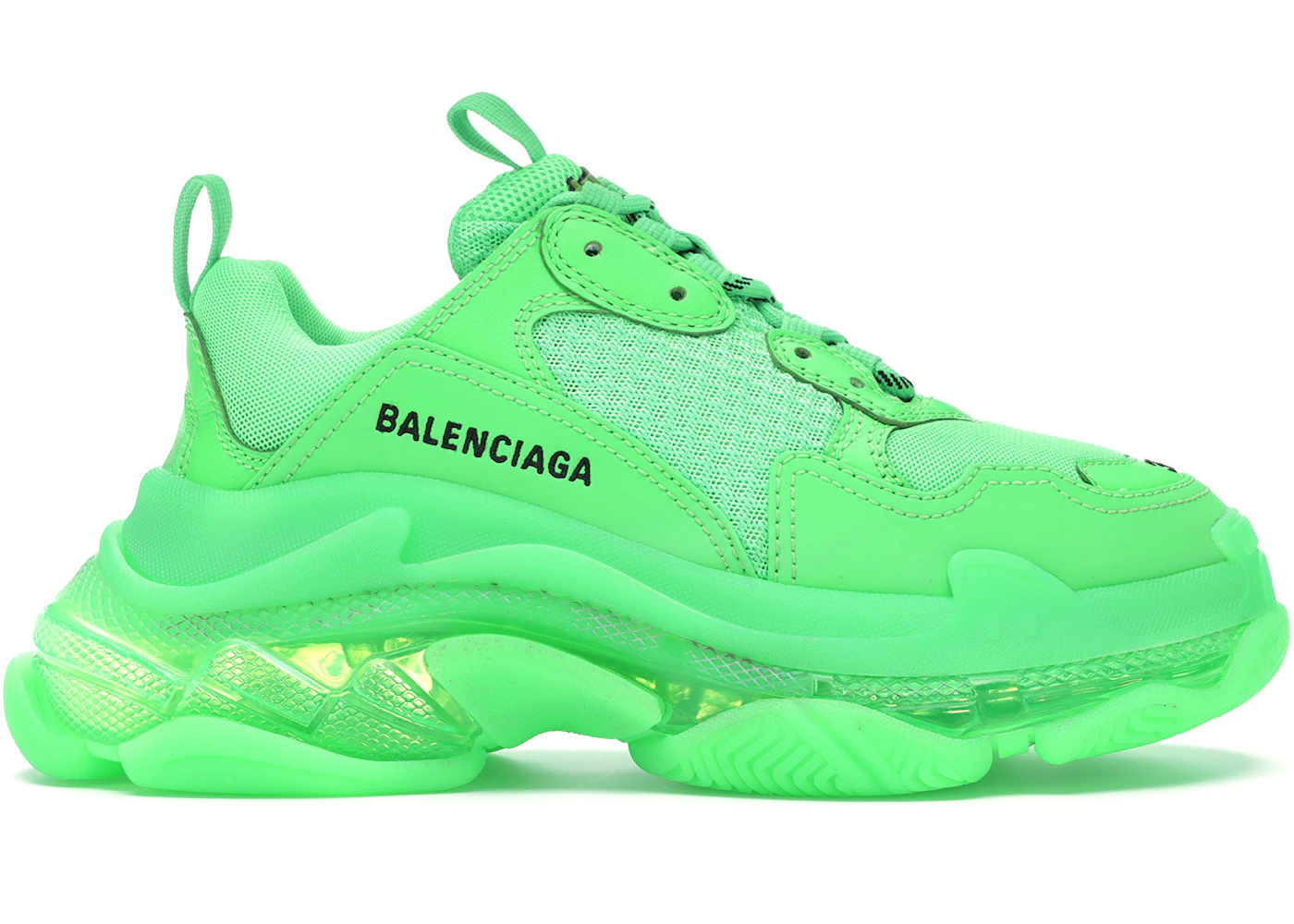 Balenciaga Triple S Neon Green Clear Sole (Women's) 544351 W09OL