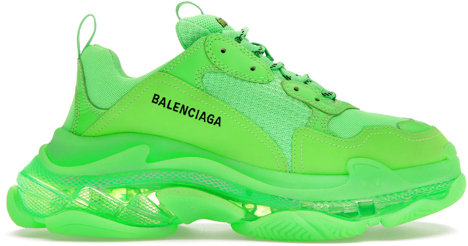 skuffe Reproducere torsdag Balenciaga Triple S Neon Green Clear Sole - 541624 W09OL 3801