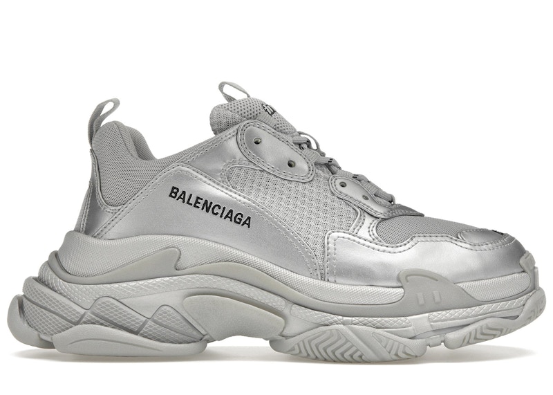 Balenciaga triple s cheap mens silver