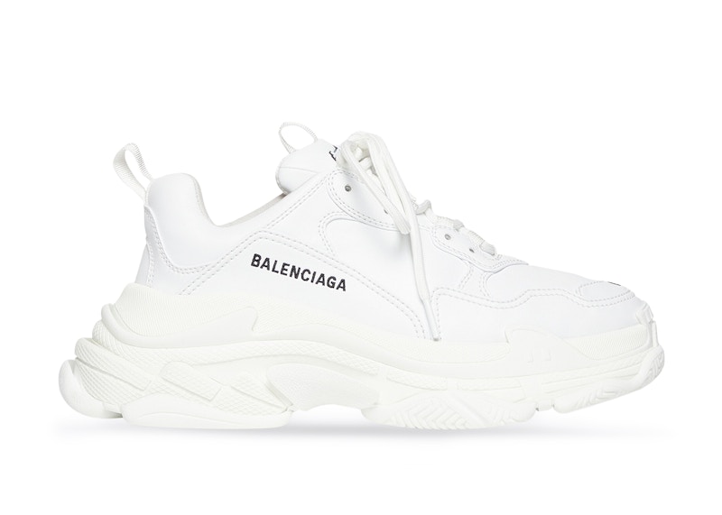 Balenciaga Triple S Synthetic Leather Triple White (Women's