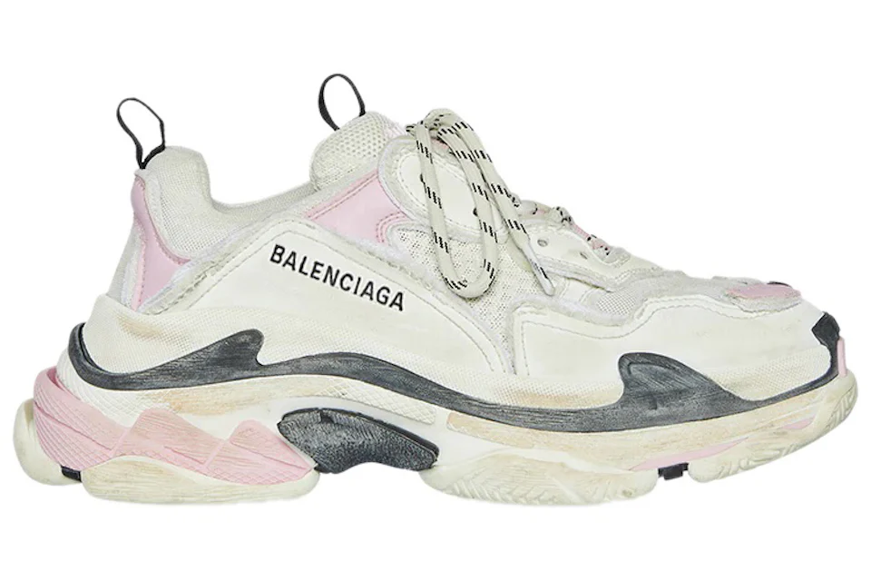 Balenciaga Triple S White Pink (Pre-Distressed) (Women's) - 524039W3CS29051 - US