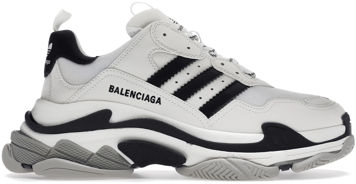 Manners Hælde dagbog Balenciaga Triple S adidas White Black Men's -  710021W2ZB19112/712821W2ZB19112 - US