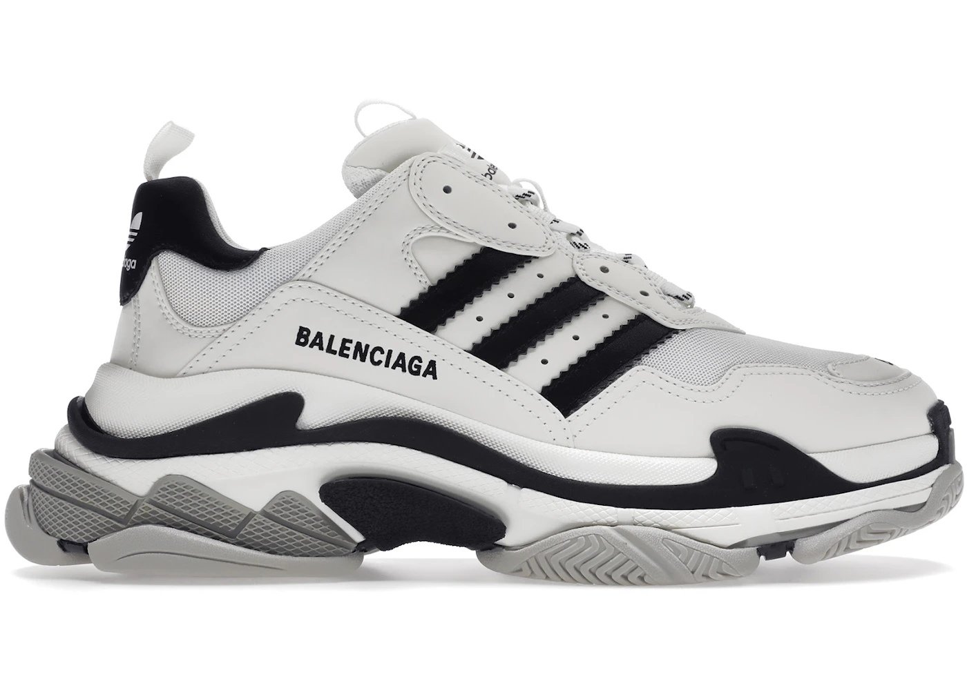 Balenciaga Triple S adidas White Black Men's 710021W2ZB19112