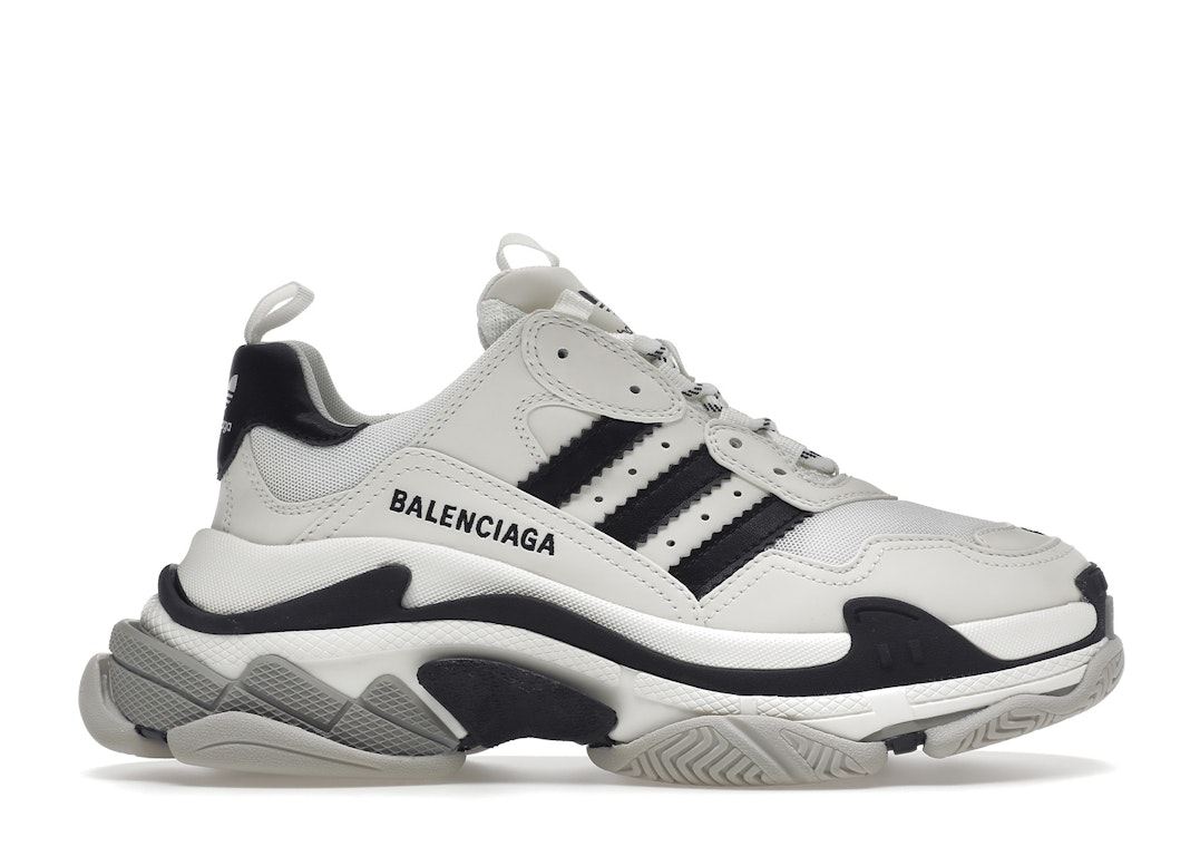 Pre-owned Balenciaga X Adidas Triple S White Black (women's) In Footwear White/core Black