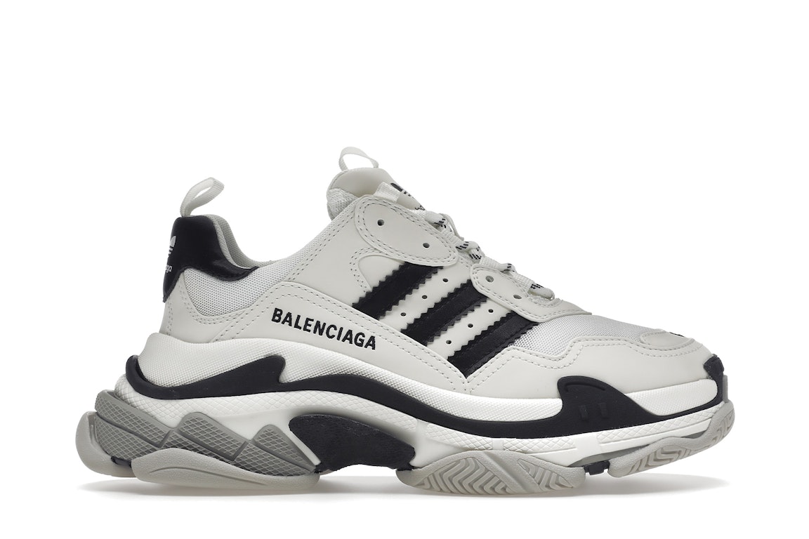 Pre-owned Balenciaga X Adidas Triple S White Black (women's) In Footwear White/core Black