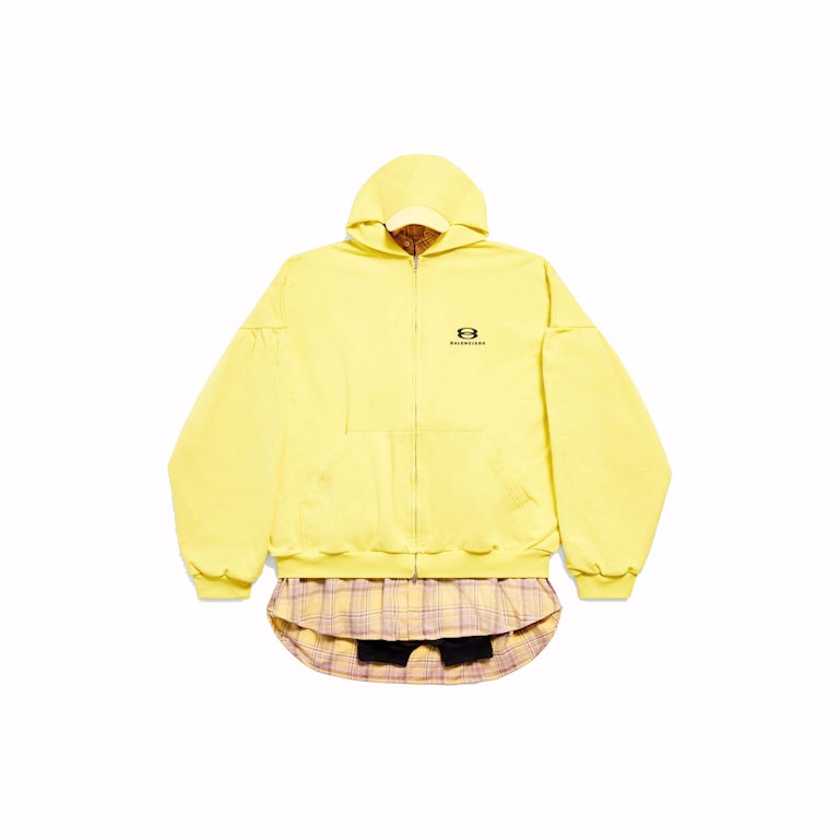 Pre-owned Balenciaga Unity Sports Icon Layered Hoodie Oversized Yellow/black