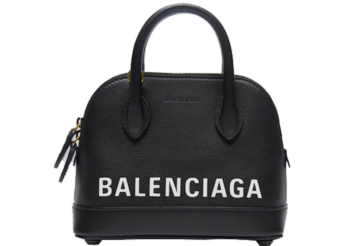 Balenciaga Ville Top Handle Bag XXS Black in Grained Calfskin Leather ...