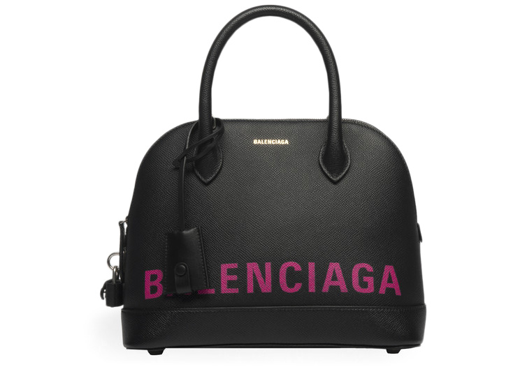 Balenciaga Ville Top Handle S Black/Pink in Calfskin Leather with