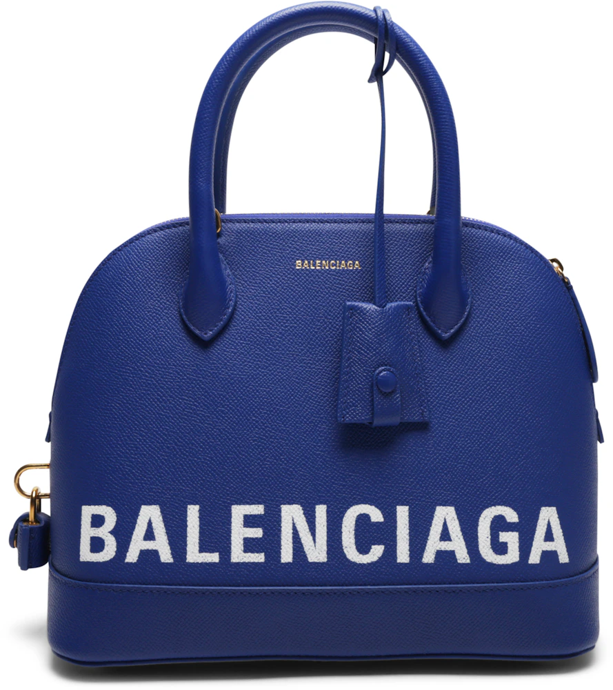 Balenciaga Ville Top Handle S Royal Blue in Grained Calfskin with Gold ...