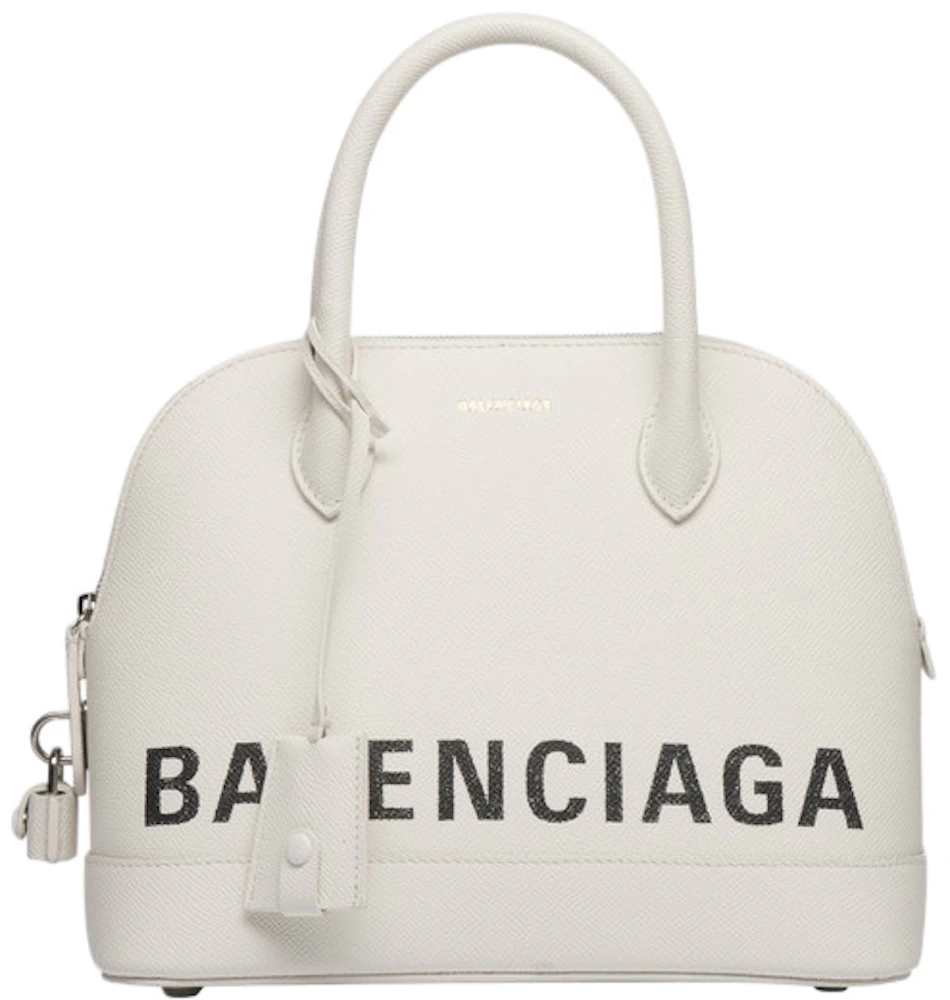 Balenciaga Ville Top Handle S White/Black in Calfskin Leather with ...
