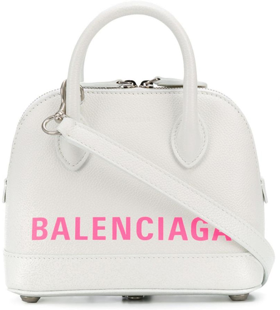 Fjernelse trække bevæge sig Balenciaga Ville Top Handle Shoulder Bag XXS White in Leather with  Silver-tone