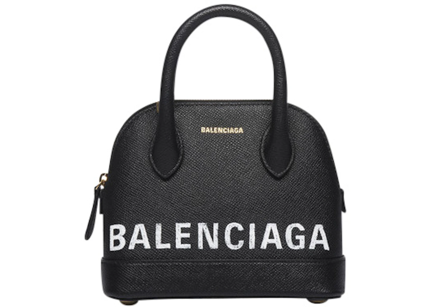 Balenciaga Ville Top Handle XXS Black/White in Calfskin Leather