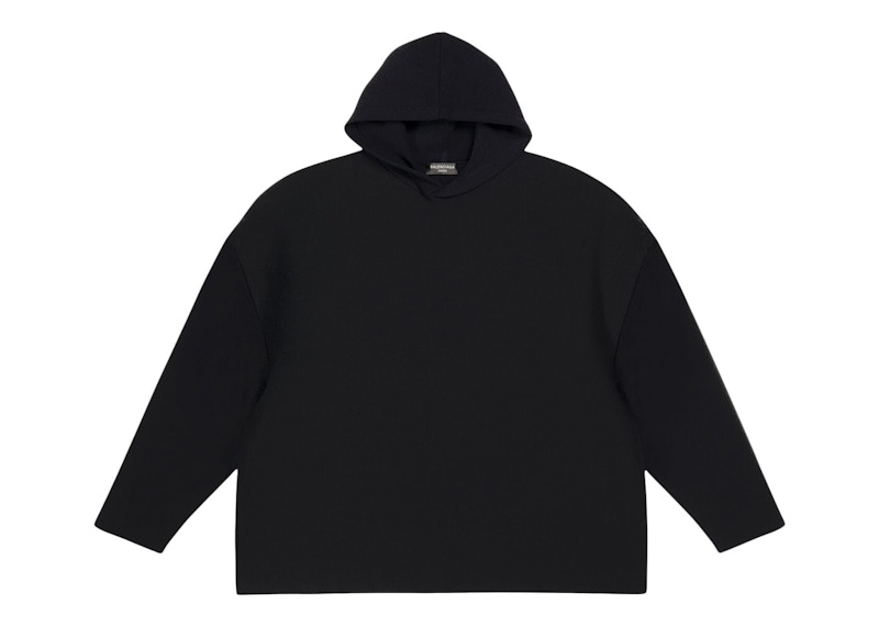 Balenciaga Viscose Compact Knit Hoodie Black Men's - US